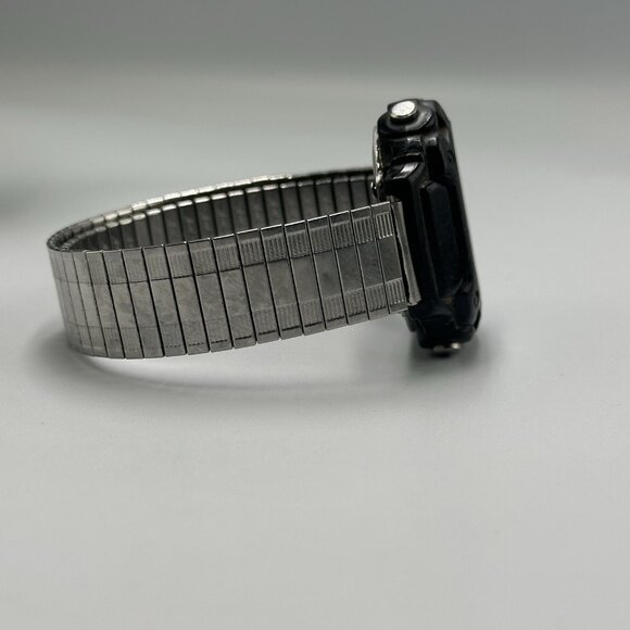 Casio Digital Watch Men Black Chronograph Silver Tone Stretch Band DW-290 T - Picture 8 of 10